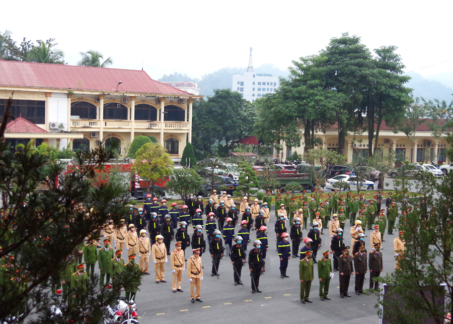 Lực lượng Cảnh sát nhân dân xuất quân bảo vệ các sự kiện quan trọng diễn ra trên địa bàn tỉnh.
