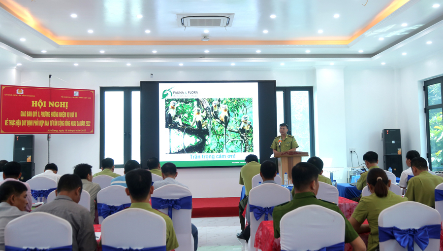 Hội nghị giao ban quý II đánh giá kết quả thực hiện Quy định phối hợp giữa Ban Quản lý Khu bảo tồn loài và sinh cảnh voọc mũi hếch Khau Ca và UBND các xã Yên Định, Minh Sơn và Tùng Bá.
