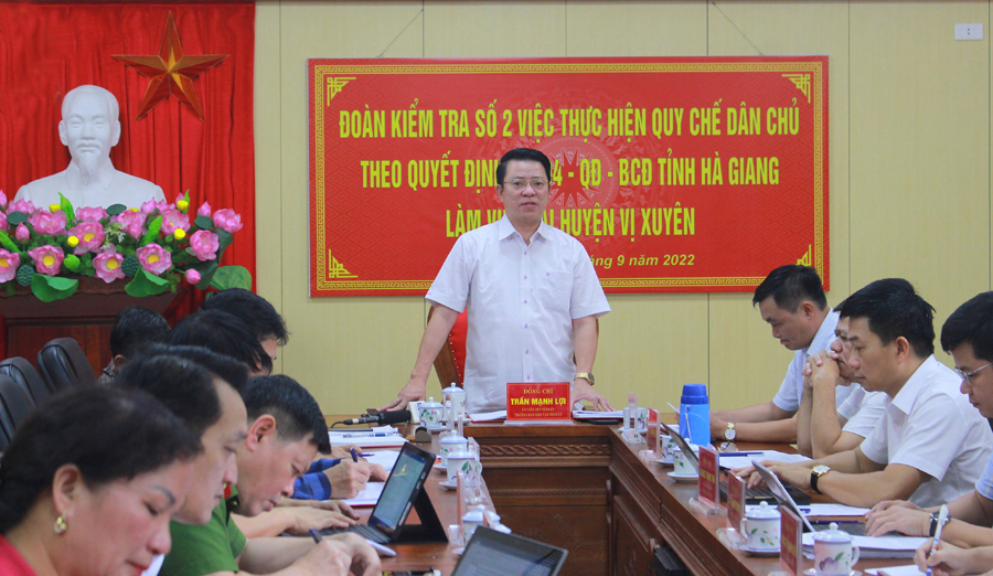 Đồng chí Trần Mạnh Lợi kết luận buổi làm việc
