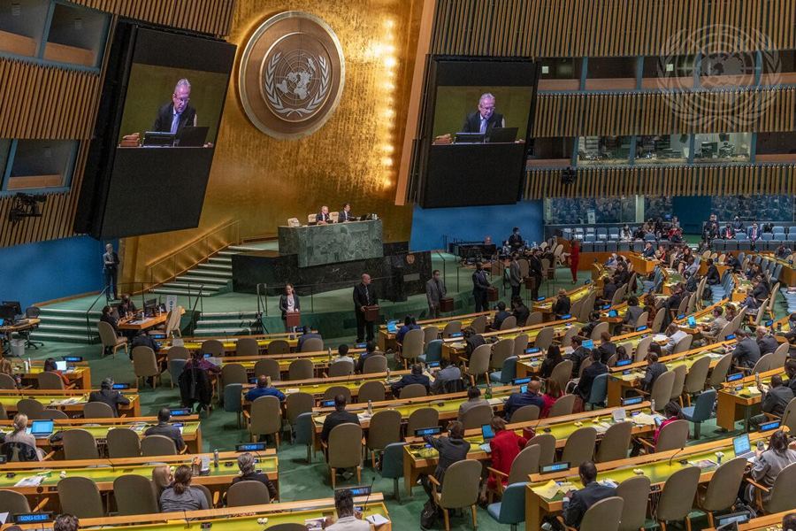 oàn cảnh phiên họp bầu ra 14 thành viên Hội đồng Nhân quyền Liên Hợp Quốc nhiệm kỳ 2023-2025 ngày 11.10 tại Trụ sở Liên Hợp Quốc ở New York, Mỹ
