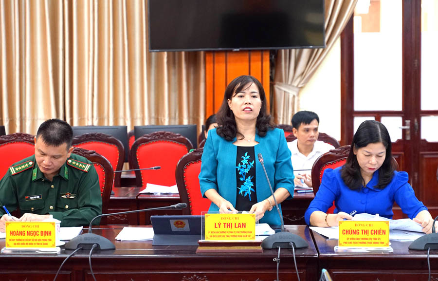 Phó Trưởng đoàn Chuyên trách Đoàn ĐBQH tỉnh Lý Thị Lan kết luận buổi giám sát
