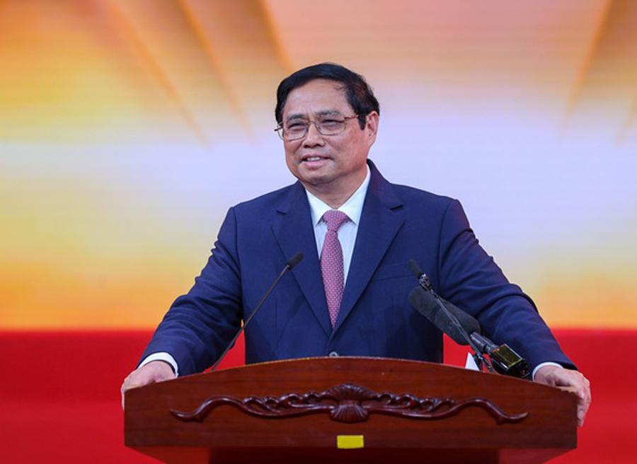 Thủ tướng Phạm Minh Chính phát biểu tại lễ kỷ niệm Ngày Doanh nhân Việt Nam và tôn vinh Doanh nhân Việt Nam tiêu biểu 2022 