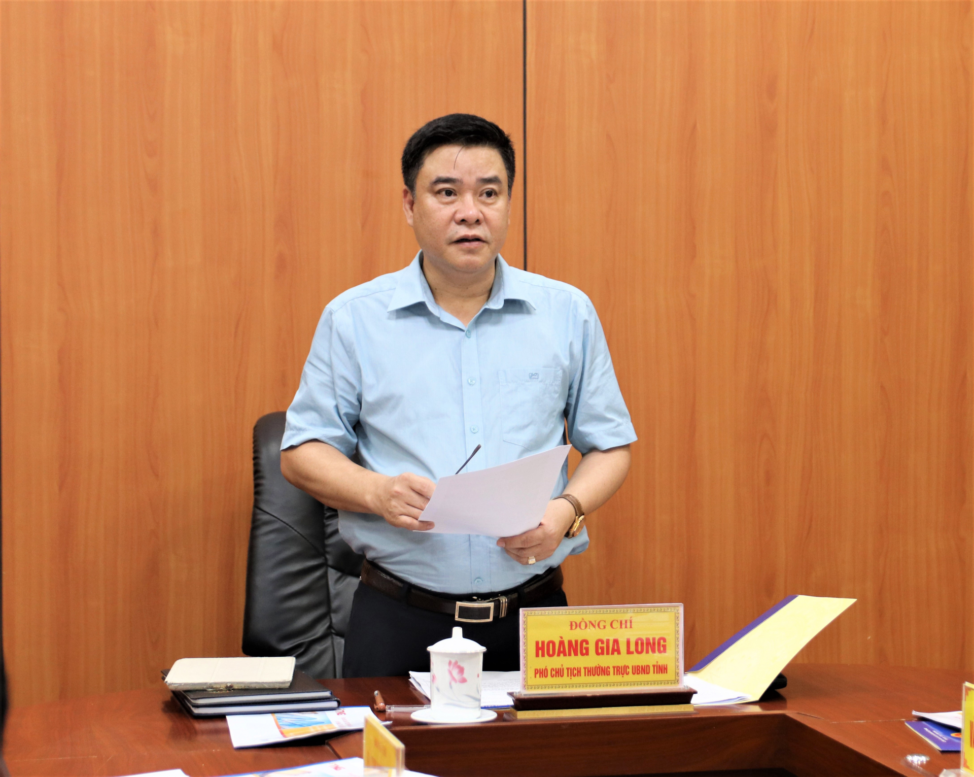 Phó Chủ tịch Thường trực UBND tỉnh Hoàng Gia Long kết luận buổi làm việc.