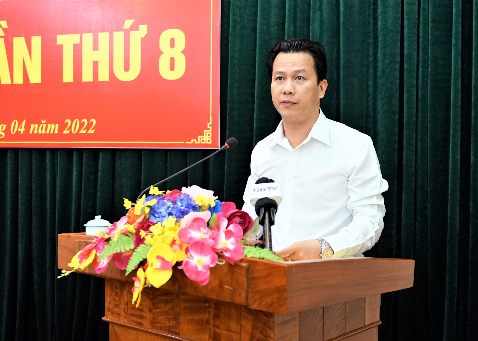 Bí thư Tỉnh ủy Đặng Quốc Khánh phát biểu tại Hội nghị.