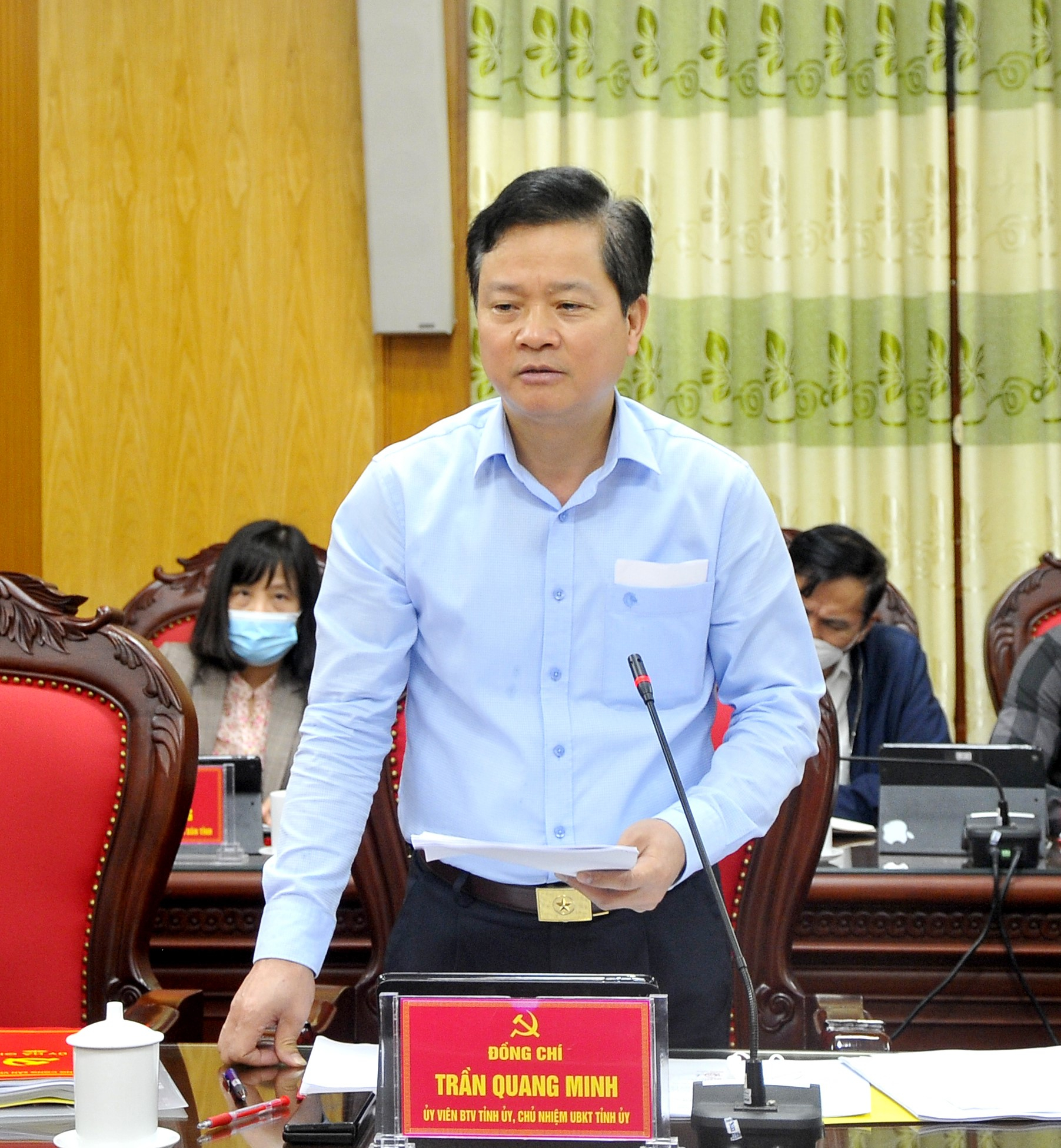 Chủ nhiệm Ủy ban Kiểm tra Tỉnh ủy Trần Quang Minh đề nghị cần có sự linh hoạt trong việc duy trì các chốt kiểm dịch Covid-19 tại khu vực biên giới.