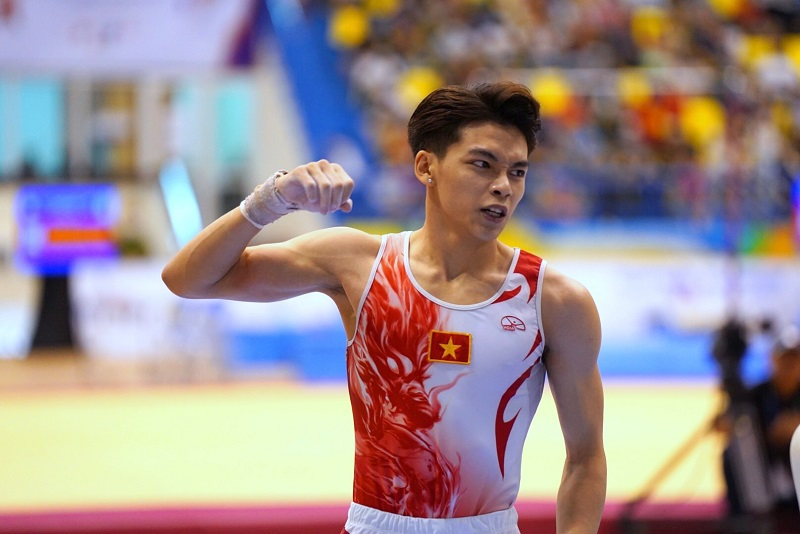 Xuân Thiện có màn trình diễn xuất sắc tại Cung thể thao Quần Ngựa để giành tấm Huy chương Vàng thứ 53 cho đoàn Việt Nam tại SEA Games 31.