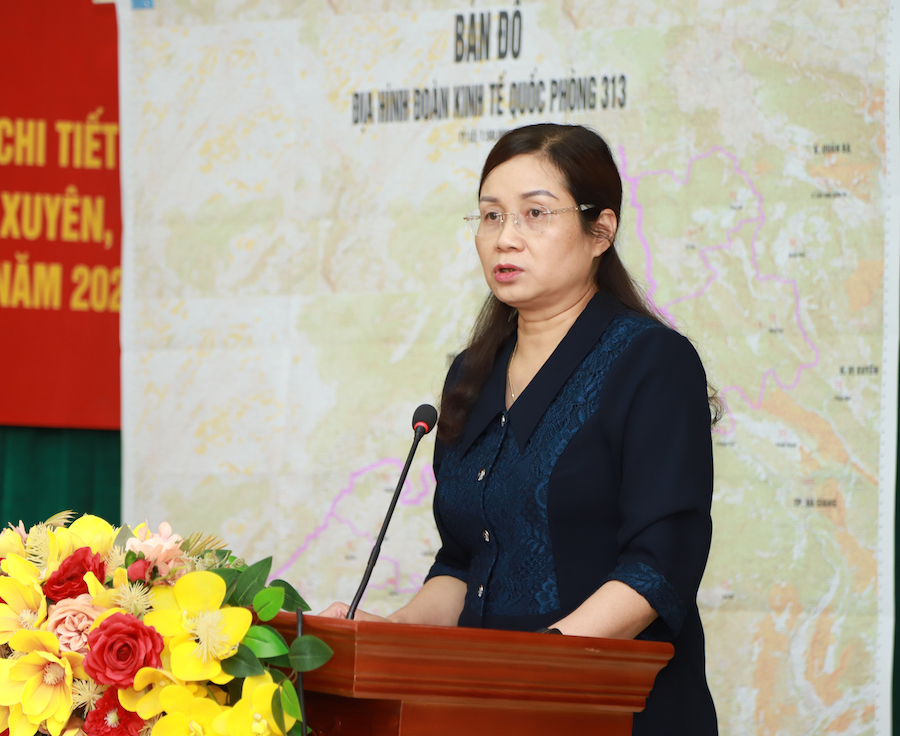 Phó Chủ tịch UBND tỉnh Hà Thị Minh Hạnh đánh giá kết quả thực hiện quy hoạch xây dựng và phát triển các Khu KTQP trên địa bàn tỉnh
