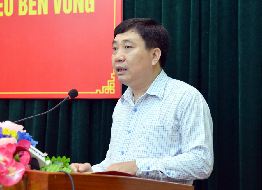 Phó Bí thư Tỉnh ủy Nguyễn Mạnh Dũng phát biểu khai mạc hội thảo