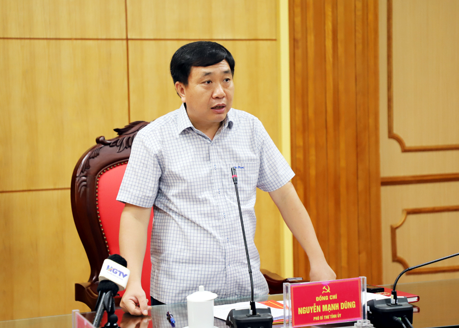 Phó Bí thư Tỉnh ủy Nguyễn Mạnh Dũng kết luận tại hội nghị.