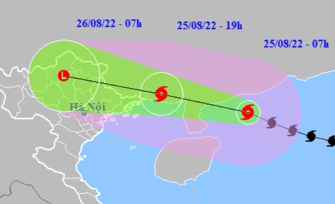Vị trí và hướng di chuyển của bão số 3 - Nguồn: Trung tâm Dự báo khí tượng thủy văn quốc gia