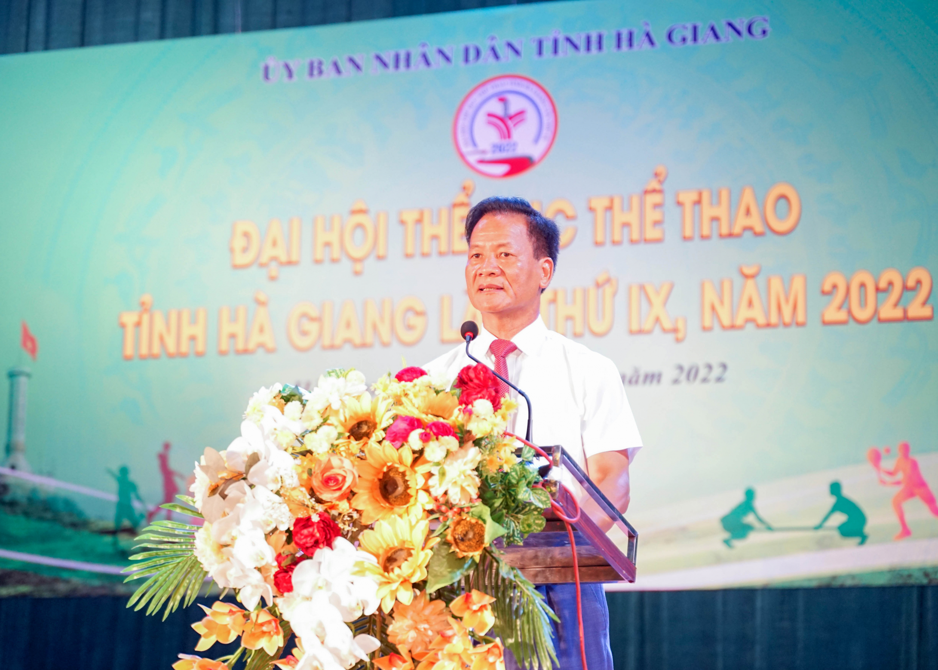 Giám đốc Sở VHTT&DL phát biểu tại tại bế mạc Đại hội TDTT tỉnh Hà Giang lần thứ IX, năm 2022.