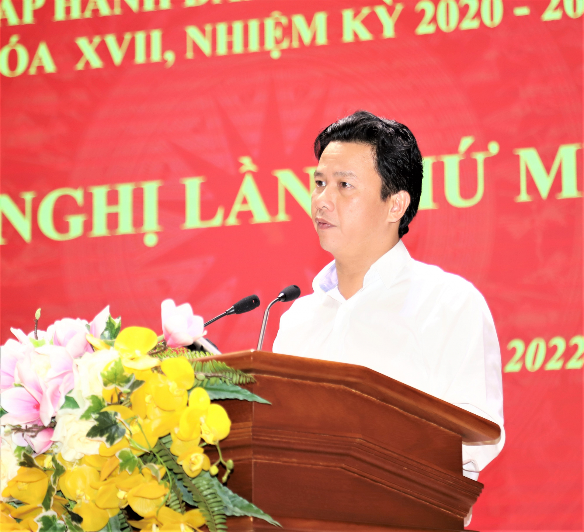 Bí thư Tỉnh ủy Đặng Quốc Khánh phát biểu bế mạc hội nghị
