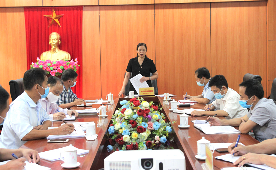 Phó Chủ tịch UBND tỉnh Hà Thị Minh Hạnh kết luận tại buổi làm việc.