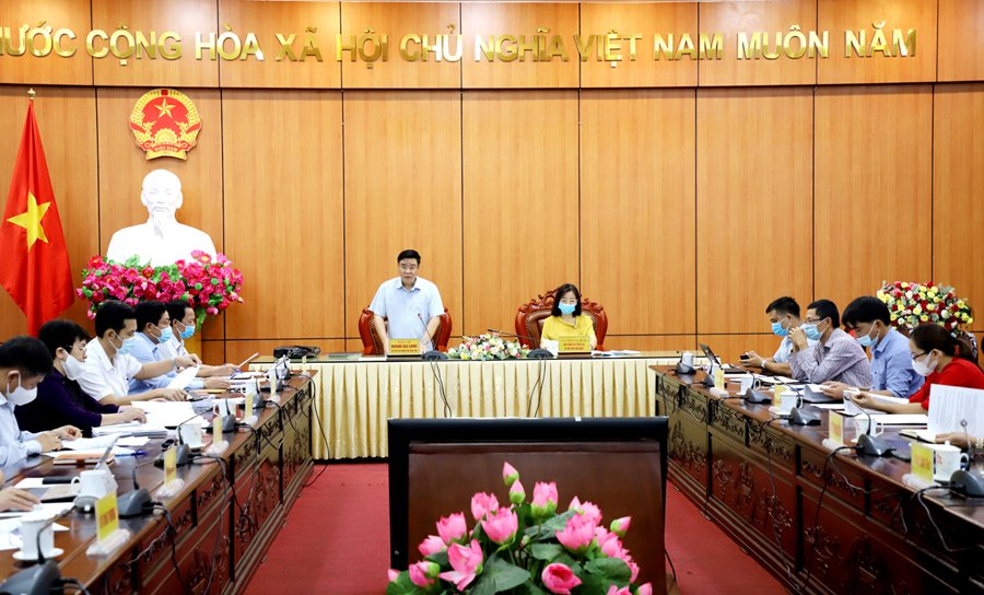 Phó Chủ tịch Thường trực UBND tỉnh Hoàng Gia Long kết luận tại buổi làm việc.