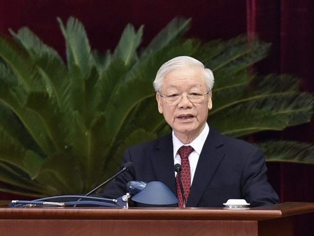 Tổng Bí thư Nguyễn Phú Trọng phát biểu khai mạc Hội nghị Trung ương 4 khóa XIII. 
