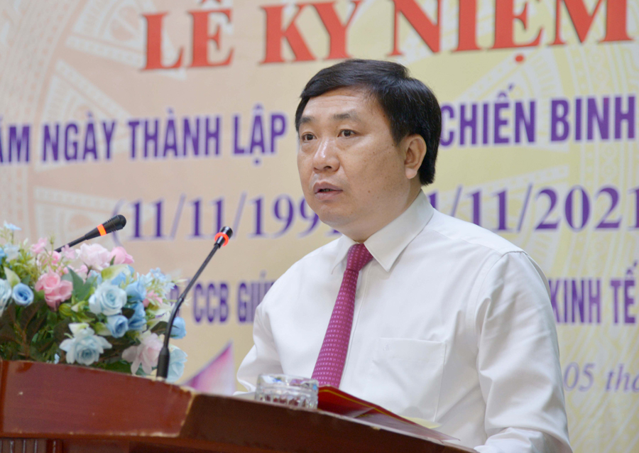 Phó Bí thư Tỉnh ủy Nguyễn Mạnh Dũng phát biểu tại lễ kỷ niệm.