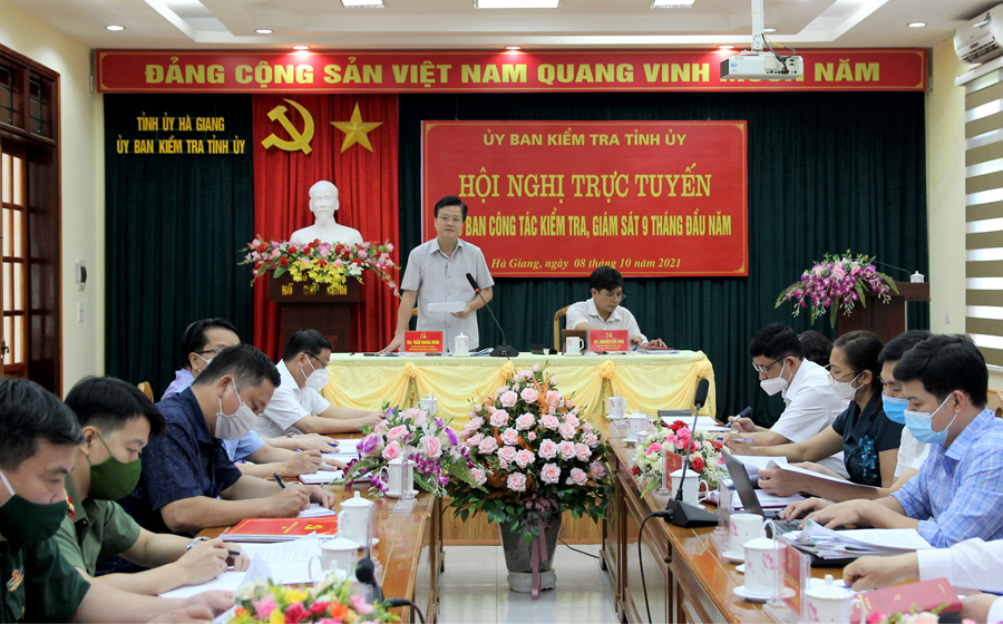 Chủ nhiệm UBKT Tỉnh ủy Trần Quang Minh kết luận tại hội nghị.
