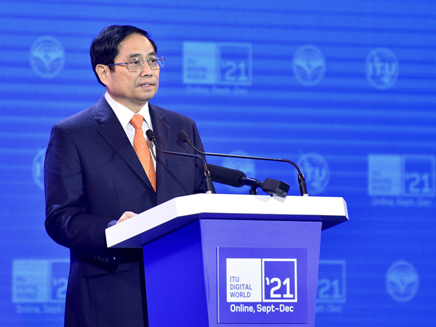 Thủ tướng Phạm Minh Chính: Chính phủ Việt Nam coi hạ tầng số, hạ tầng dữ liệu, các nền tảng số quốc gia là yếu tố then chốt và đang nỗ lực tăng tốc lộ trình chuyển đổi số quốc gia. 