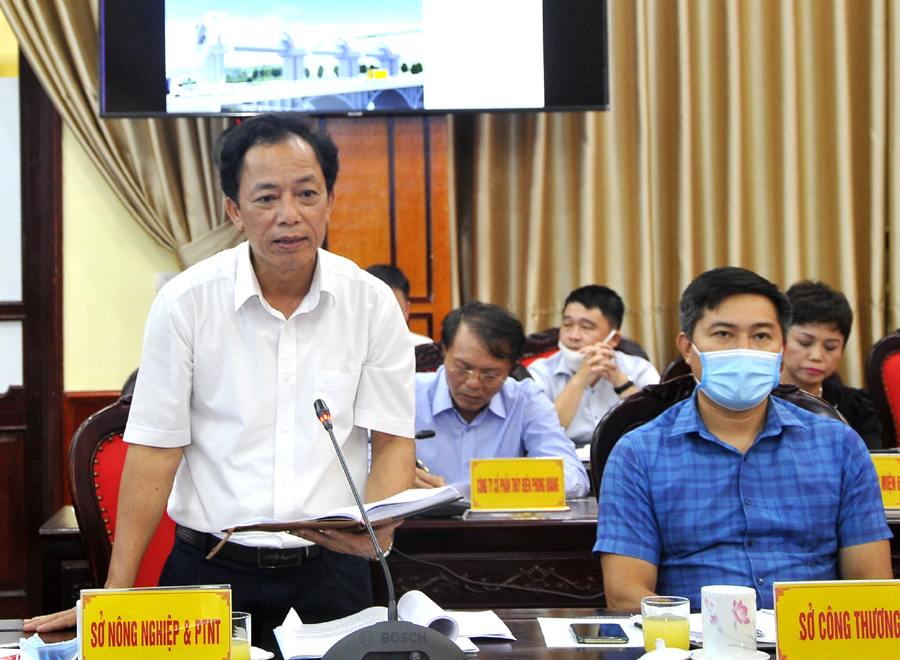 Giám đốc Sở Nông nghiệp và PTNT Hoàng Hải Lý phát biểu kiến nghị một số nội dung liên quan đến dự án.