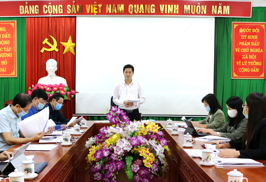 Đồng chí Vũ Mạnh Hà phát biểu tại cuộc họp