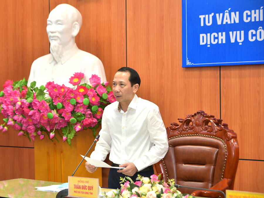 Phó Chủ tịch UBND tỉnh Trần Đức Quý phát biểu tại hội thảo.