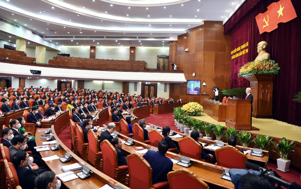 Tổng bí thư Nguyễn Phú Trọng phát biểu bế mạc Hội nghị Trung ương 4, khóa XIII, hồi đầu tháng 10. 