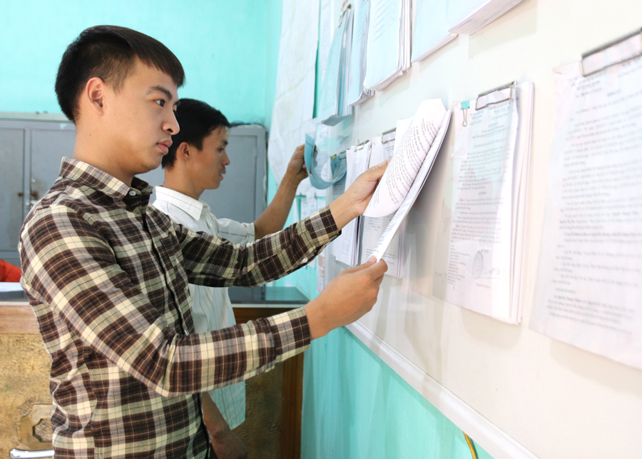 Thủ tục hành chính được niêm yết công khai tại bộ phận một cửa xã Tân Quang.