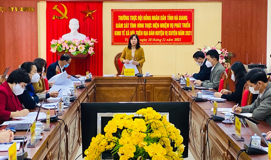 Phó Chủ tịch Thường trực HĐND tỉnh Chúng Thị Chiên kết luận buổi giám sát.