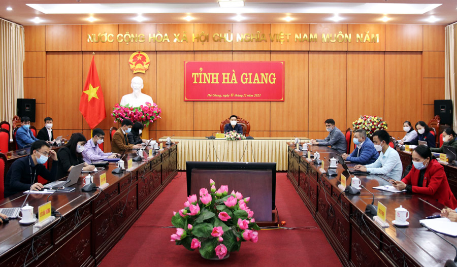 Các đại biểu dự hội nghị tập huấn tại điểm cầu tỉnh Hà Giang.