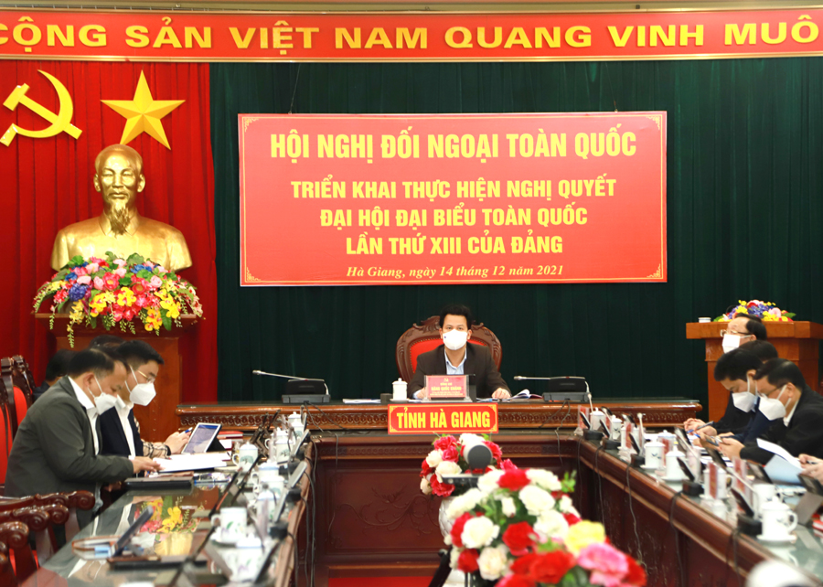Bí thư Tỉnh ủy Đặng Quốc Khánh chủ trì tại điểm cầu của tỉnh