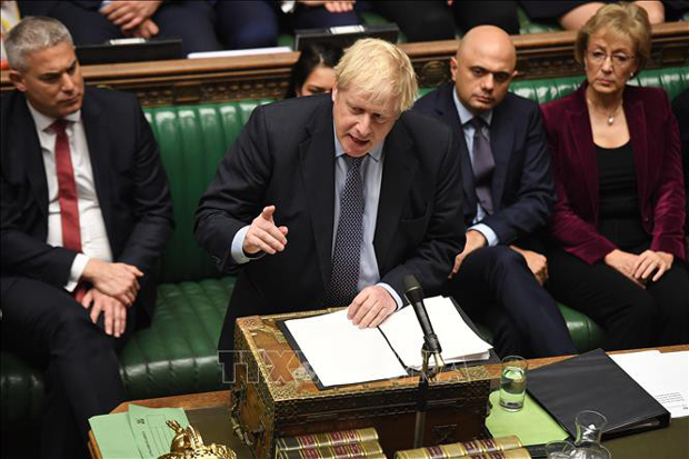 Thủ tướng Anh Boris Johnson phát biểu tại phiên họp Quốc hội ở London, ngày 19/10.