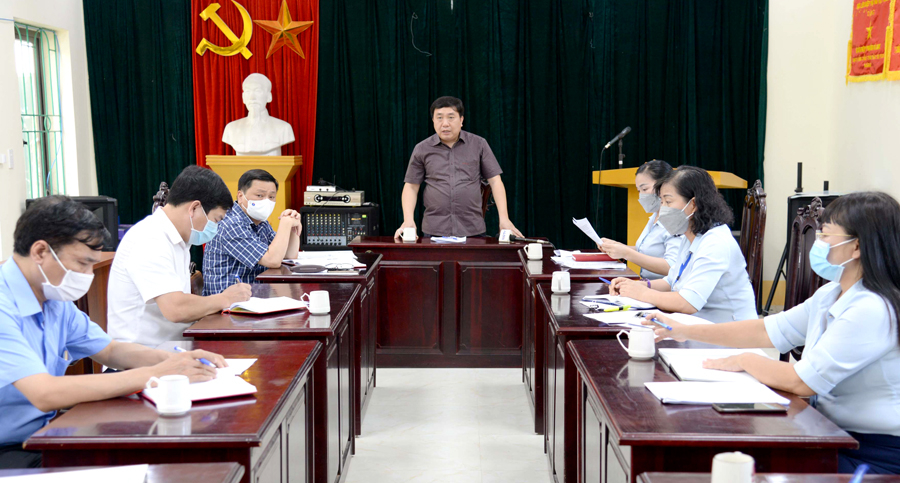 Phó Bí thư Tỉnh ủy Nguyễn Mạnh Dũng phát biểu tại buổi làm việc.
