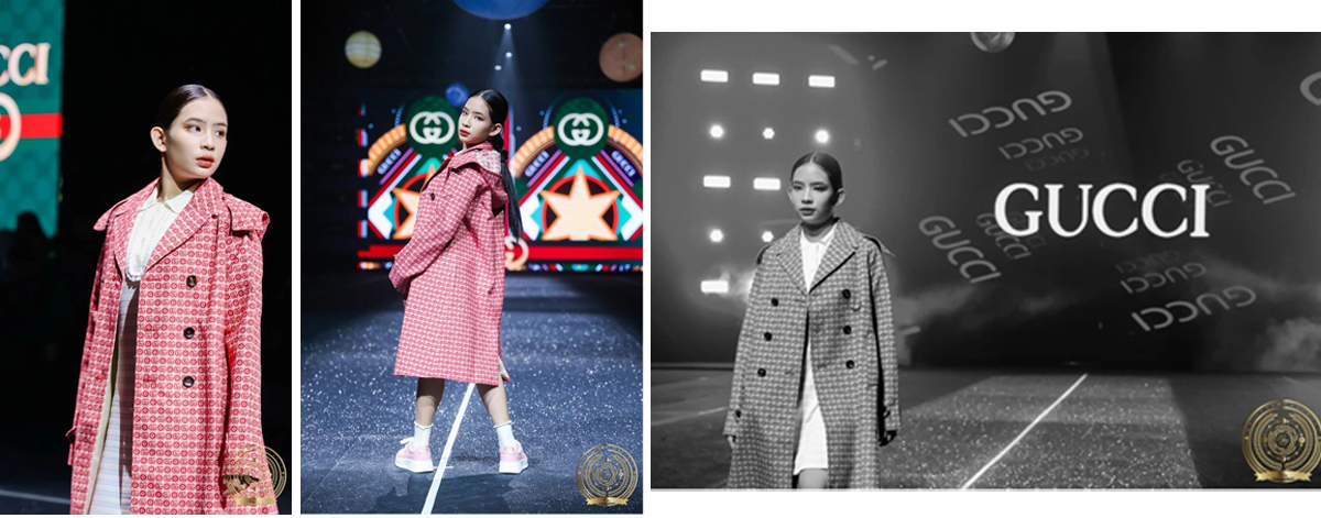 Mẫu nhí Trần Bảo Châu toả sáng với set đồ Gucci tại Gz International Fashion Festival. Trần Bảo Châu được truyền thông khen ngợi với những màn catwalk tại tuần lễ thời trang này. Mẫu nhí sinh năm 2010 được miêu tả là có biểu cảm thời trang cao cấp và bước đi thần thái, thể hiện rõ bản lĩnh của người mẫu đất Việt.