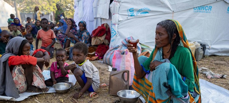 Newly arrived Sudanese refugees at the Korsi refugee camp in Central African Republic.