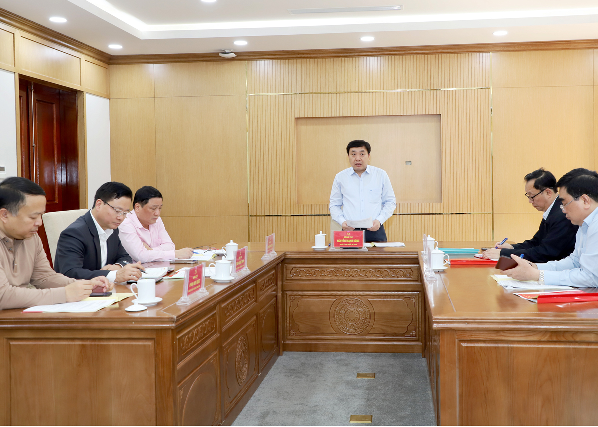 Quyền Bí thư Tỉnh ủy Nguyễn Mạnh Dũng – Trưởng BCĐ phát biểu kết luận phiên họp
