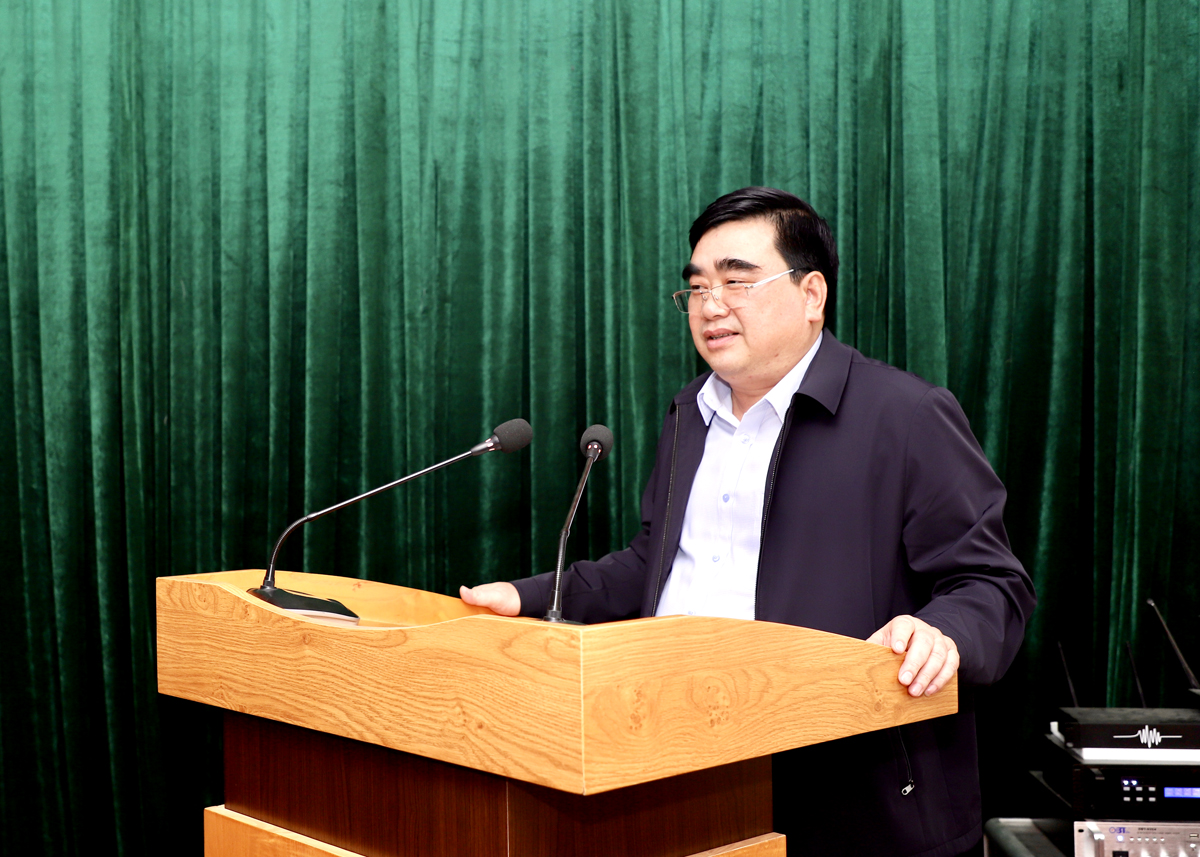 Trưởng Ban Nội chính Tỉnh ủy Hoàng Đình Phới, Trưởng đoàn công tác phát biểu kết luận buổi làm việc 