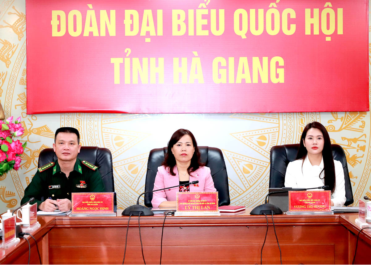 Các ĐBQH tỉnh Hà Giang chủ trì tại điểm cầu của tỉnh.