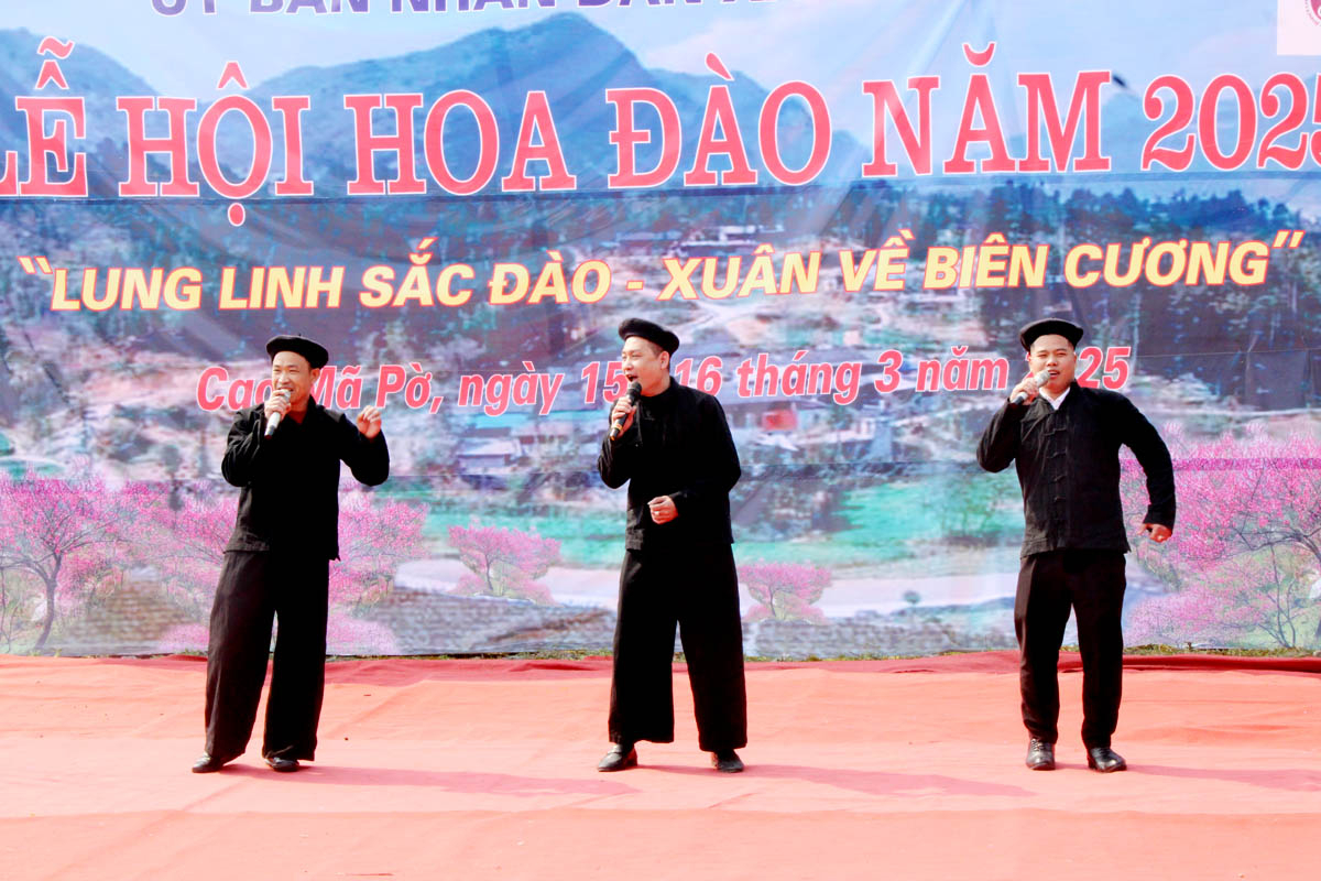 Phần trình diễn văn nghệ sôi động tại lễ hội với những tiết mục đặc sắc mang đậm bản sắc văn hóa địa phương.