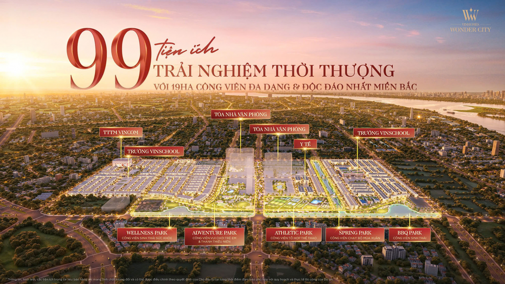 Hệ sinh thái 99 tiện ích đẳng cấp của Đại đô thị Vinhomes Wonder City.