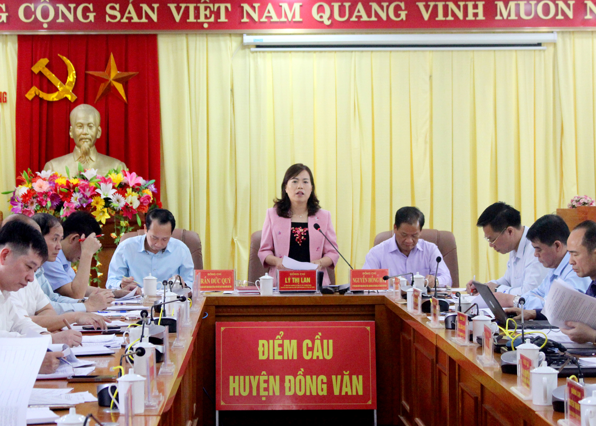 Phó Trưởng đoàn chuyên trách Đoàn ĐBQH khóa XV đơn vị tỉnh Hà Giang, Lý Thị Lan kết luận buổi làm việc