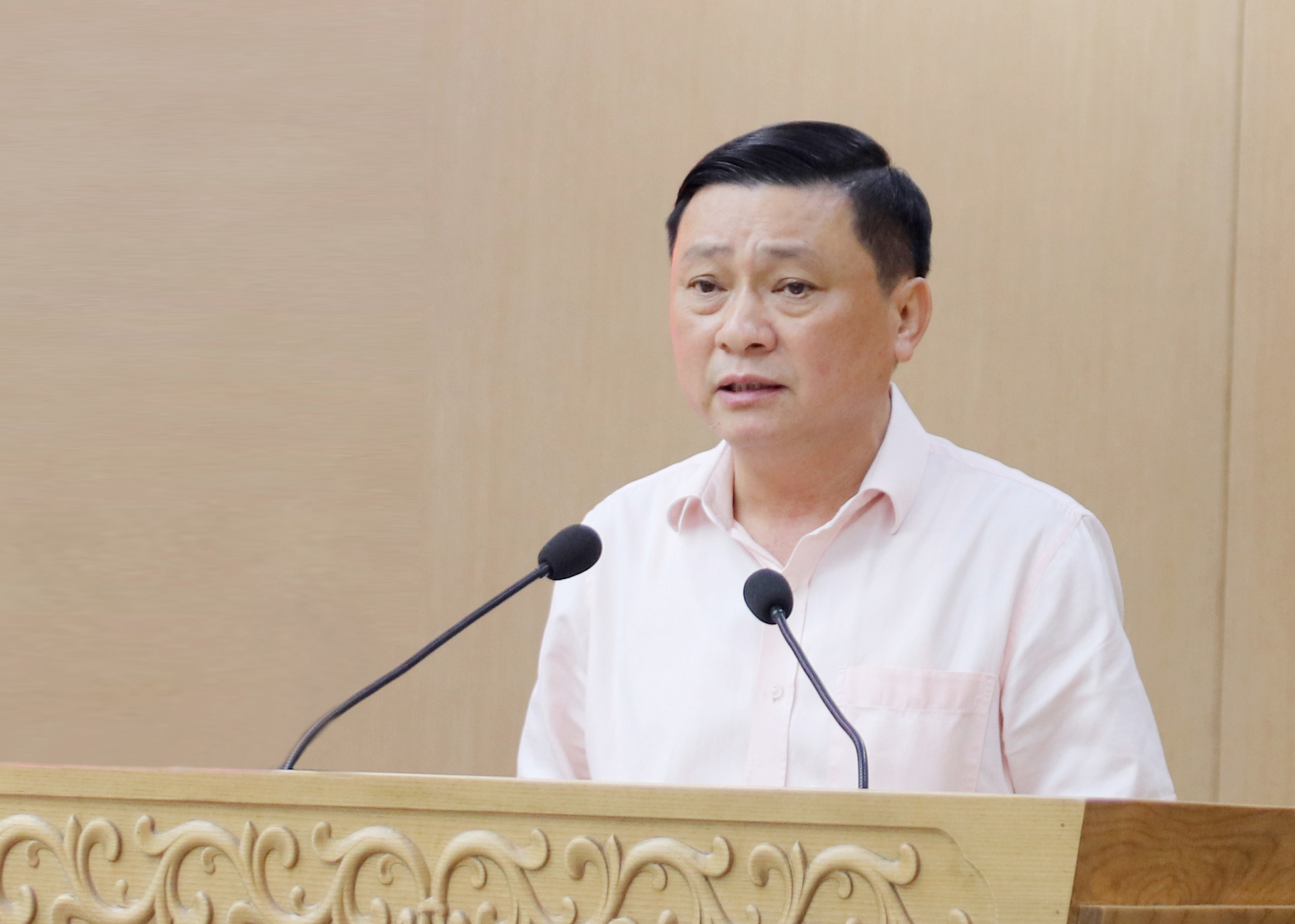 Trưởng Ban Tổ chức Tỉnh ủy Nguyễn Minh Tiến kết luận hội nghị. 