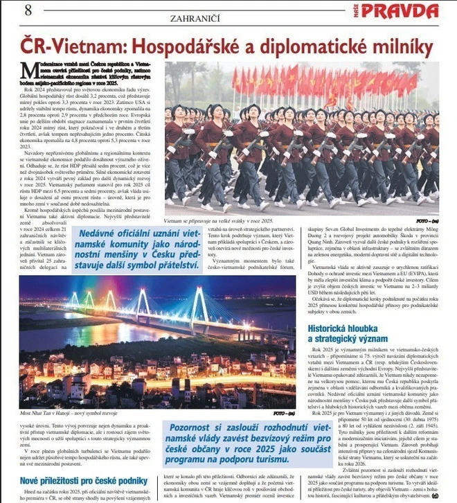 Bài viết được đăng trên tờ báo cánh tả Séc Naše Pravda. (Ảnh chụp màn hình)