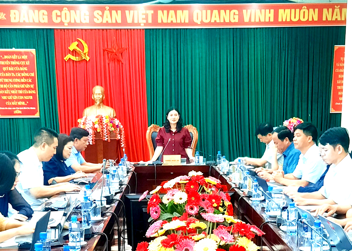 Trưởng Ban Tuyên giáo Tỉnh ủy Vương Ngọc Hà kết luận buổi làm việc.