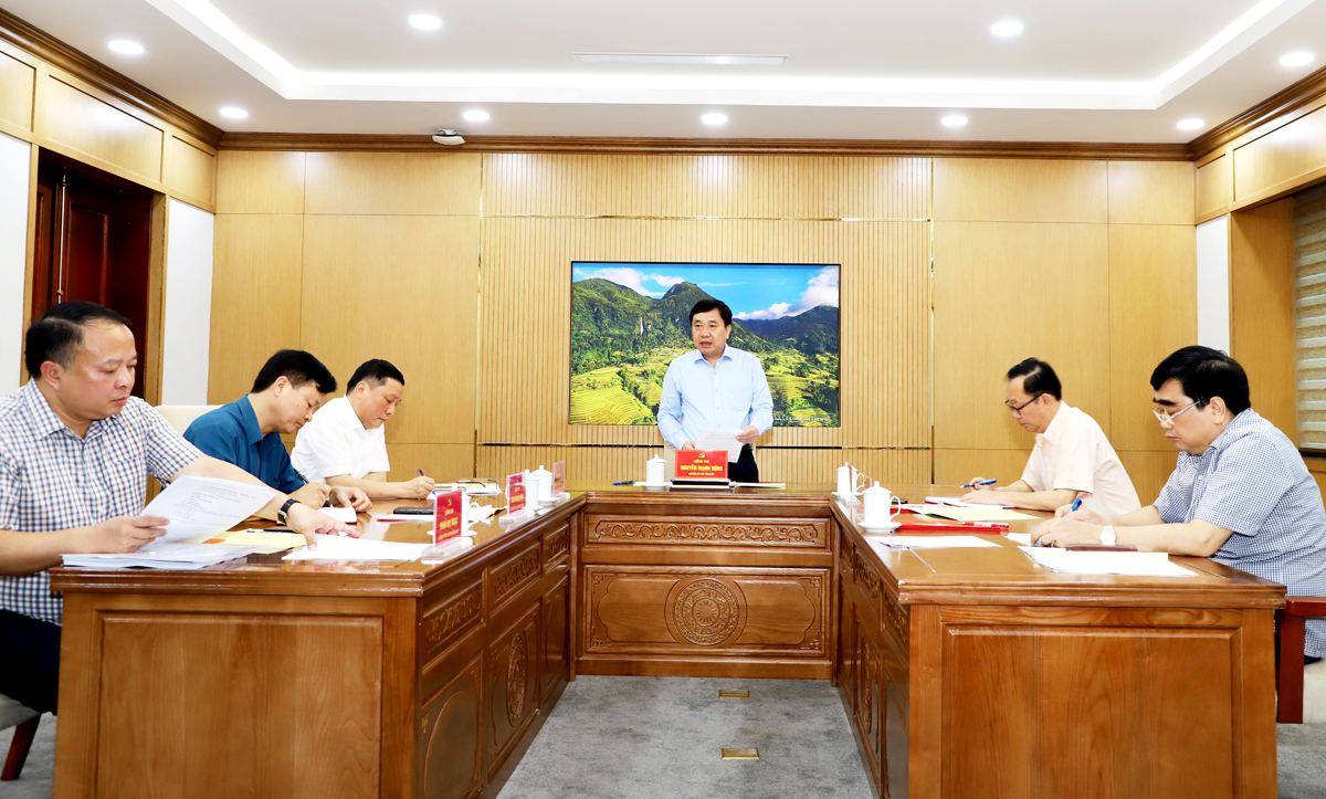Quyền Bí thư Tỉnh ủy Nguyễn Mạnh Dũng phát biểu tại phiên họp