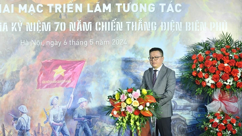 Đồng chí Lê Quốc Minh phát biểu tại Lễ khai mạc triển lãm.