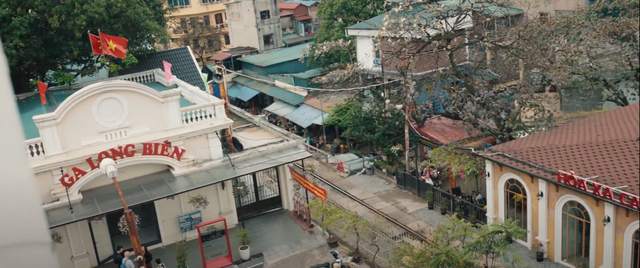 Một góc của ga Long Biên trên phim.