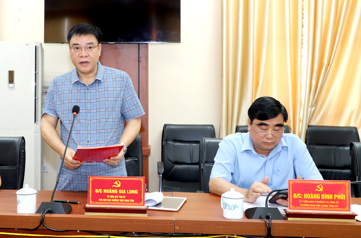 Phó Chủ tịch Thường trực UBND tỉnh Hoàng Gia Long thảo luận tại buổi làm việc về nhiệm vụ phát triển KT-XH.