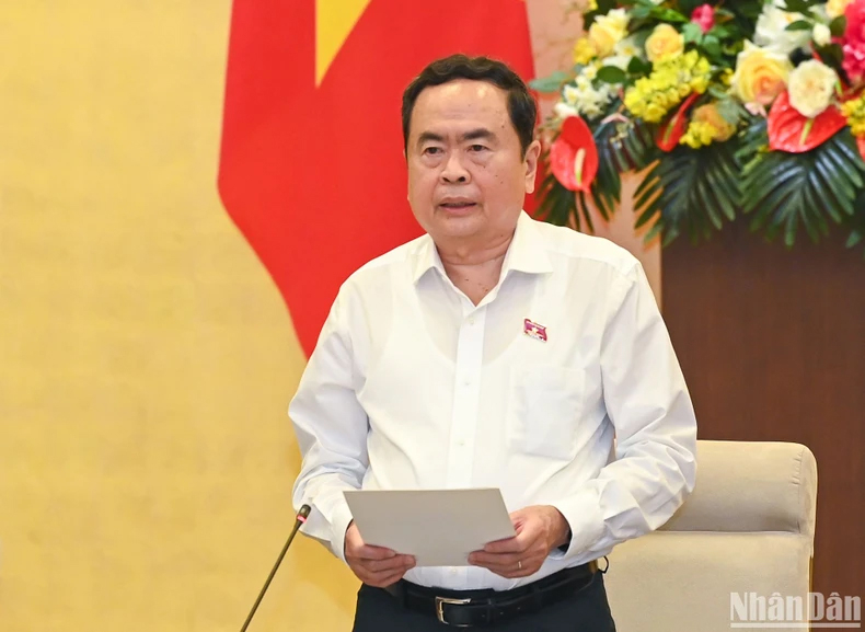 Chủ tịch Quốc hội Trần Thanh Mẫn phát biểu khai mạc phiên họp. (Ảnh: DUY LINH)