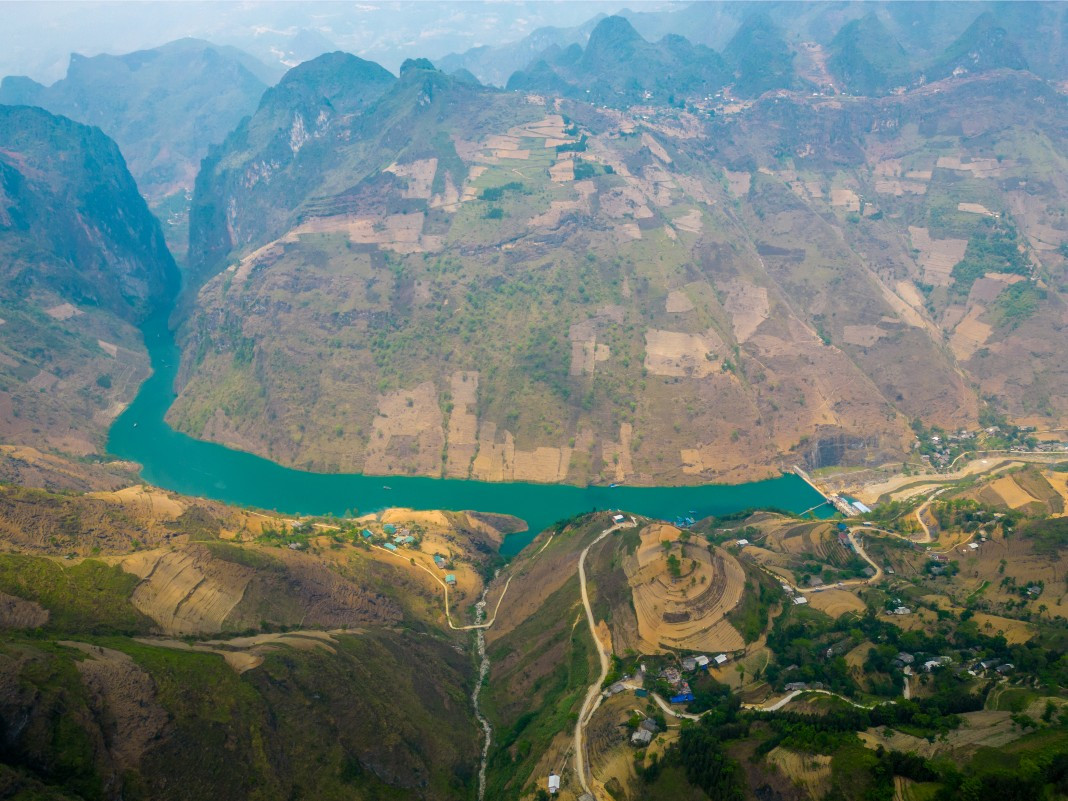 The famous Nho Que River seen from the peak provides a spectacular vista