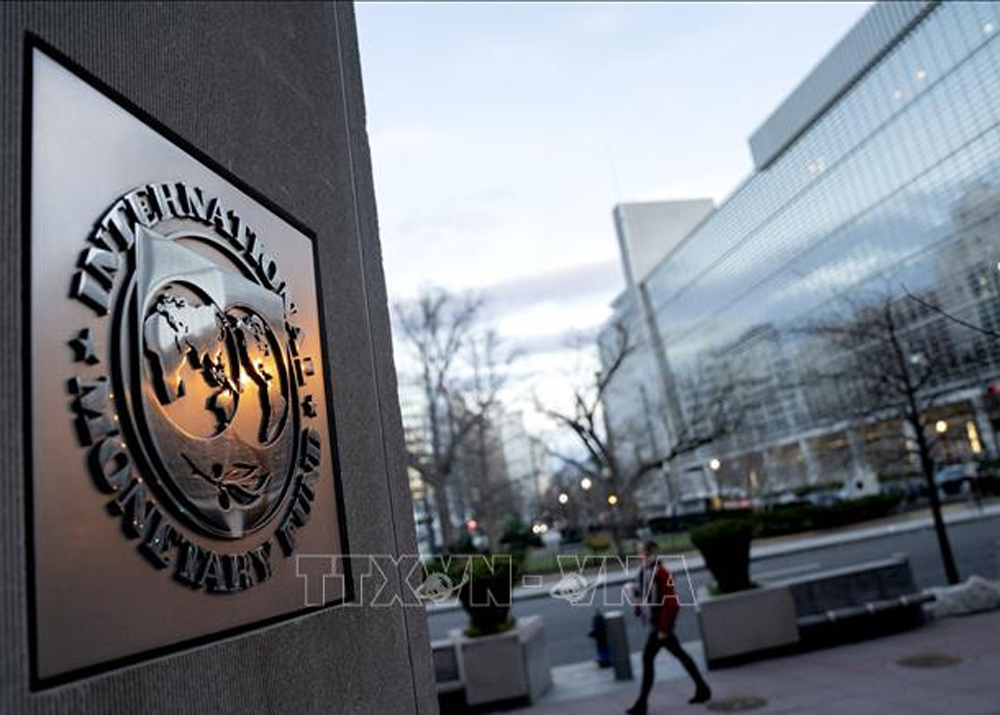 Biểu tượng IMF tại Washington, DC, Mỹ. 